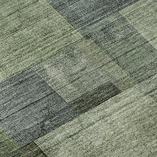 Piper Looms Mayfield Squares AMF639 Green Machine Washable Area Rug Swatch Image