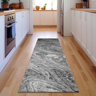 Piper Looms Mayfield Abstract AMF640 Gray Machine Washable Area Rug Runner Lifestyle Image Feature