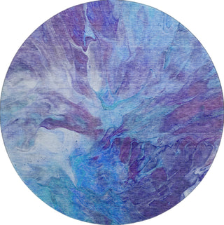 Piper Looms Mayfield Modern AMF641 Blue Machine Washable Area Rug Round Main Image
