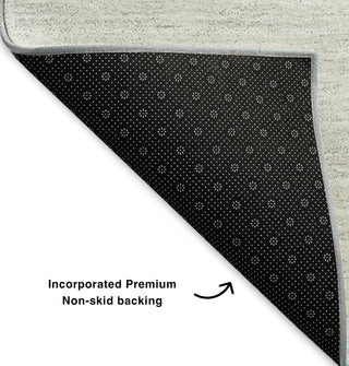 Piper Looms Mayfield Circles AMF642 Black Machine Washable Area Rug Backing Image