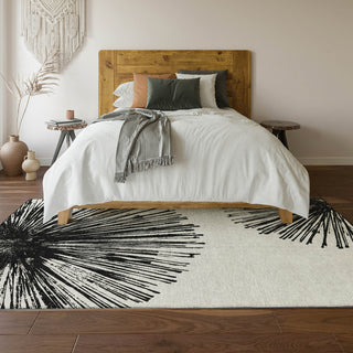Piper Looms Mayfield Circles AMF642 Black Machine Washable Area Rug Lifestyle Image Feature