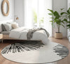 Piper Looms Mayfield Circles AMF642 Black Machine Washable Area Rug Round Lifestyle Image Feature