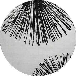 Piper Looms Mayfield Circles AMF642 Black Machine Washable Area Rug Round Main Image