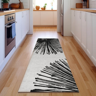 Piper Looms Mayfield Circles AMF642 Black Machine Washable Area Rug Runner Lifestyle Image Feature