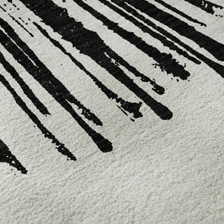 Piper Looms Mayfield Circles AMF642 Black Machine Washable Area Rug Swatch Image