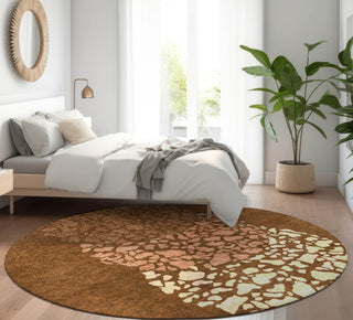 Piper Looms Mayfield Circles AMF643 Paprika Machine Washable Area Rug Round Lifestyle Image Feature