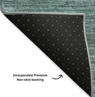 Piper Looms Mayfield Circles AMF643 Teal Machine Washable Area Rug Backing Image