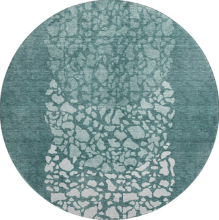 Piper Looms Mayfield Circles AMF643 Teal Machine Washable Area Rug Round Main Image