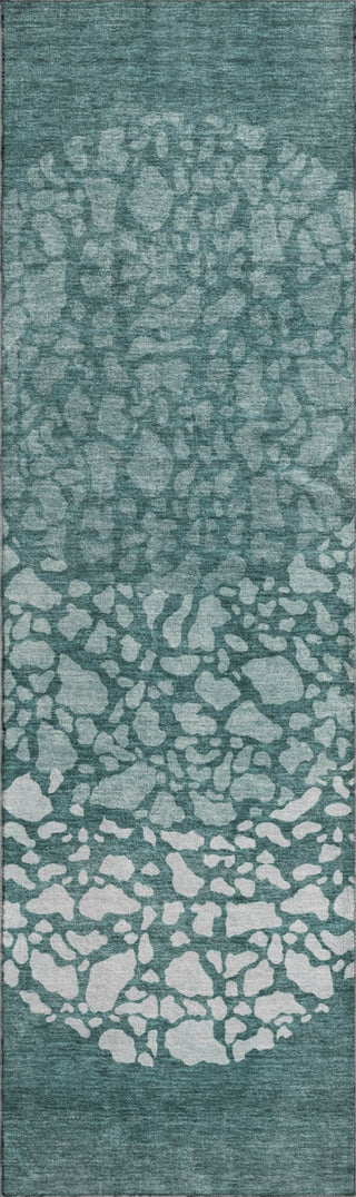 Piper Looms Mayfield Circles AMF643 Teal Machine Washable Area Rug Runner Main Image