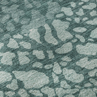 Piper Looms Mayfield Circles AMF643 Teal Machine Washable Area Rug Swatch Image
