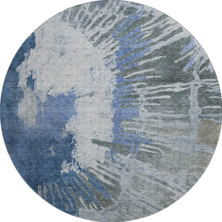 Piper Looms Mayfield Modern AMF645 Blue Machine Washable Area Rug Round Main Image