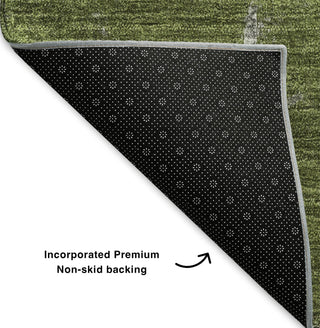 Piper Looms Mayfield Modern AMF645 Olive Machine Washable Area Rug Backing Image