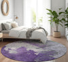 Piper Looms Mayfield Modern AMF645 Purple Machine Washable Area Rug Round Lifestyle Image Feature