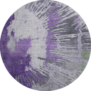 Piper Looms Mayfield Modern AMF645 Purple Machine Washable Area Rug Round Main Image