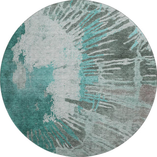 Piper Looms Mayfield Modern AMF645 Teal Machine Washable Area Rug Round Main Image