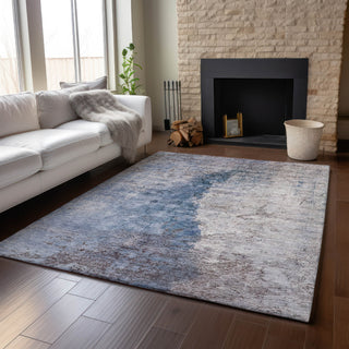 Piper Looms Mayfield Modern AMF646 Blue Machine Washable Area Rug Lifestyle Image Feature