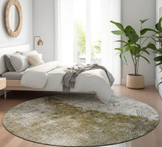 Piper Looms Mayfield Modern AMF646 Brown Machine Washable Area Rug Round Lifestyle Image Feature