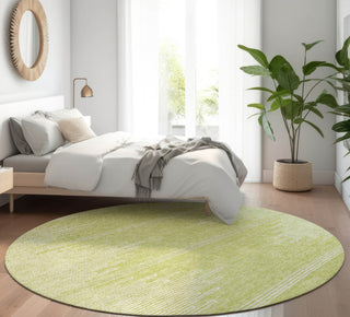 Piper Looms Mayfield Modern AMF647 Aloe Machine Washable Area Rug Round Lifestyle Image Feature