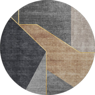 Piper Looms Mayfield Modern AMF648 Charcoal Machine Washable Area Rug Round Main Image