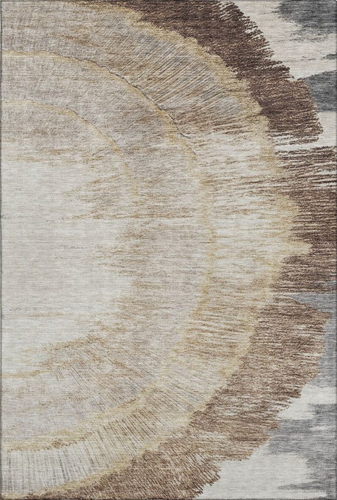 Piper Looms Mayfield Spiral AMF650 Brown Machine Washable Area Rug main image