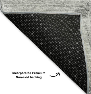 Piper Looms Mayfield Spiral AMF650 Gray Machine Washable Area Rug Backing Image