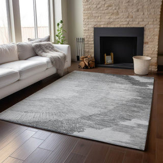 Piper Looms Mayfield Spiral AMF650 Gray Machine Washable Area Rug Lifestyle Image Feature