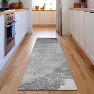 Piper Looms Mayfield Spiral AMF650 Gray Machine Washable Area Rug Runner Lifestyle Image Feature