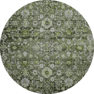 Piper Looms Mayfield Oriental AMF651 Green Machine Washable Area Rug Round Main Image