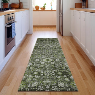 Piper Looms Mayfield Oriental AMF651 Green Machine Washable Area Rug Runner Lifestyle Image Feature