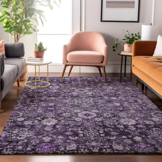 Piper Looms Mayfield Oriental AMF651 Purple Machine Washable Area Rug Lifestyle Image Feature