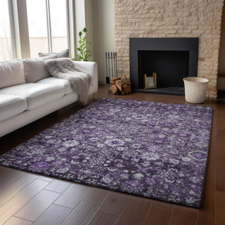 Piper Looms Mayfield Oriental AMF651 Purple Machine Washable Area Rug Lifestyle Image Feature