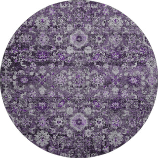 Piper Looms Mayfield Oriental AMF651 Purple Machine Washable Area Rug Round Main Image