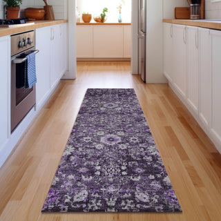 Piper Looms Mayfield Oriental AMF651 Purple Machine Washable Area Rug Runner Lifestyle Image Feature