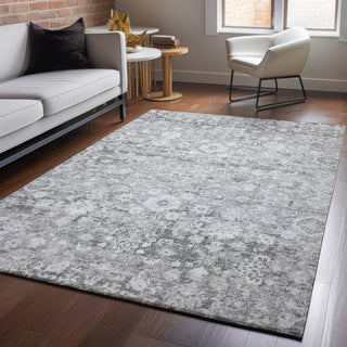 Piper Looms Mayfield Oriental AMF651 Silver Machine Washable Area Rug Lifestyle Image Feature