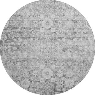 Piper Looms Mayfield Oriental AMF651 Silver Machine Washable Area Rug Round Main Image