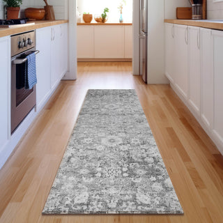 Piper Looms Mayfield Oriental AMF651 Silver Machine Washable Area Rug Runner Lifestyle Image Feature