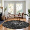 Piper Looms Mayfield Modern AMF652 Charcoal Machine Washable Area Rug Round Lifestyle Image Feature