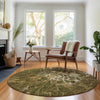 Piper Looms Mayfield Modern AMF652 Chocolate Machine Washable Area Rug Round Lifestyle Image Feature