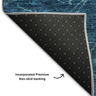 Piper Looms Mayfield Modern AMF652 Navy Machine Washable Area Rug Backing Image