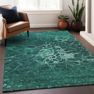 Piper Looms Mayfield Modern AMF652 Teal Machine Washable Area Rug Lifestyle Image Feature