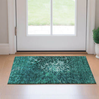 Piper Looms Mayfield Modern AMF652 Teal Machine Washable Area Rug Scatter Lifestyle Image Feature