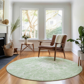 Piper Looms Mayfield Modern AMF653 Mint Machine Washable Area Rug Round Lifestyle Image Feature