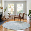 Piper Looms Mayfield Modern AMF653 Sky Machine Washable Area Rug Round Lifestyle Image Feature