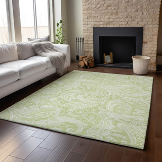 Piper Looms Mayfield Paisley AMF654 Aloe Machine Washable Area Rug Lifestyle Image Feature