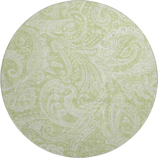 Piper Looms Mayfield Paisley AMF654 Aloe Machine Washable Area Rug Round Main Image