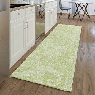 Piper Looms Mayfield Paisley AMF654 Aloe Machine Washable Area Rug Runner Lifestyle Image Feature
