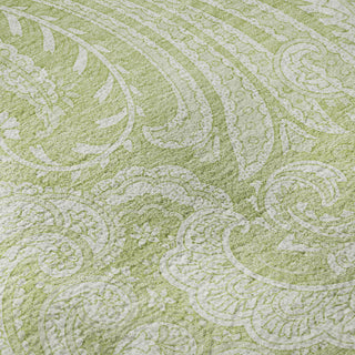 Piper Looms Mayfield Paisley AMF654 Aloe Machine Washable Area Rug Swatch Image
