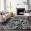 Piper Looms Mayfield Paisley AMF654 Black Machine Washable Area Rug Lifestyle Image Feature