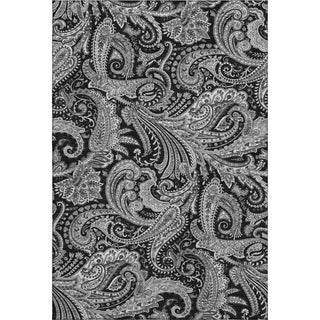 Piper Looms Mayfield Paisley AMF654 Black Machine Washable Area Rug main image