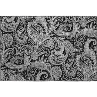 Piper Looms Mayfield Paisley AMF654 Black Machine Washable Area Rug Scatter Main Image
